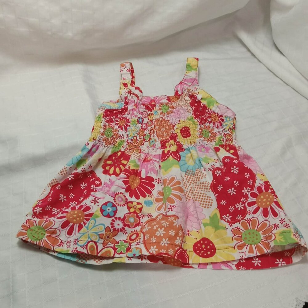 Pretty floral cotton jumper hippy style with straps, multiple length options